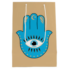 Hamsa Hand Grieks Evil Eye Blauw Medium Cadeauzakje
