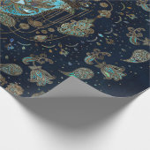 Hamsa hand-hand van Fatima Blue Gemstenen Cadeaupapier (Hoek)