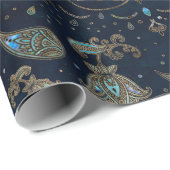 Hamsa hand-hand van Fatima Blue Gemstenen Cadeaupapier (Rol Hoek)