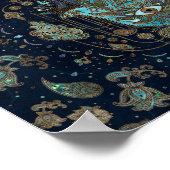 Hamsa hand-hand van Fatima Blue Gemstenen Poster (Hoek)