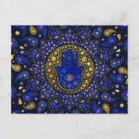 Hamsa hand-hand van Fatima Dot Art Lapis Lazuli