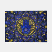 Hamsa hand-hand van Fatima Dot Art Lapis Lazuli Deurmat (Voorkant)