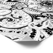 Hamsa hand-hand van Fatima grayscale Poster (Hoek)