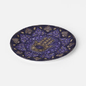 Hamsa Hand-Hand van Fatima in Lotus mandala Papieren Bordje (Gekanteld)