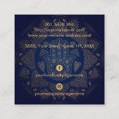 Hamsa Hand-Hand van Fatima in Lotus mandala Vierkante Visitekaartje (Achterkant)