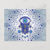 Hamsa Hand-Hand van Fatima Lapis Lazuli en Silver Briefkaart (Voorkant)