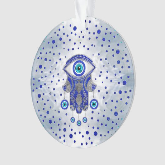 Hamsa Hand-Hand van Fatima Lapis Lazuli en Silver Ornament (voorkant)