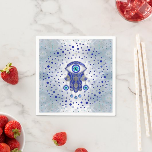 Hamsa Hand-Hand van Fatima Lapis Lazuli en Silver Servet (Insitu)