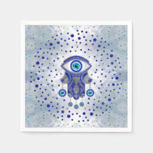Hamsa Hand-Hand van Fatima Lapis Lazuli en Silver Servet