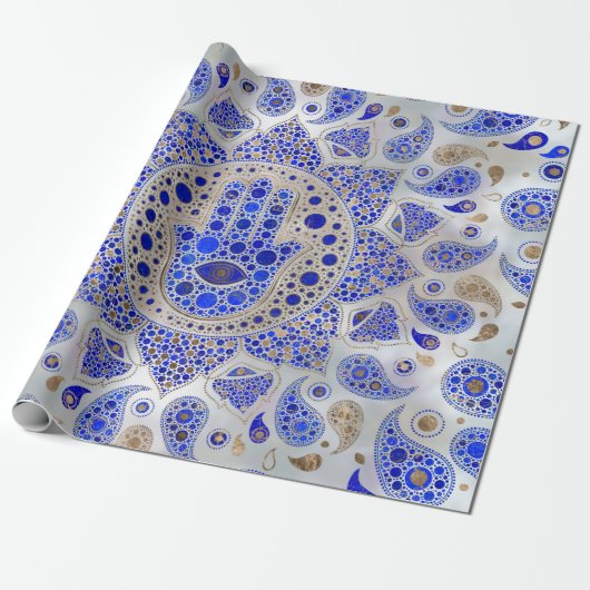 Hamsa Hand - Hand van Fatima op Moeder van de Pare Cadeaupapier (Uitgerold)