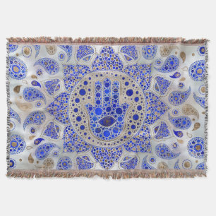 Hamsa Hand - Hand van Fatima op Moeder van de Pare Deken