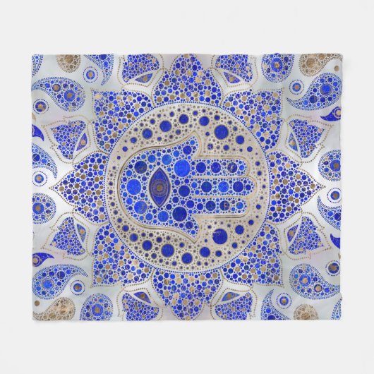 Hamsa Hand-Hand van Fatima op moeder van Pearl Fleece Deken (Voorkant (Horizontaal))