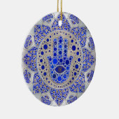 Hamsa Hand-Hand van Fatima op moeder van Pearl Keramisch Ornament (Rechts)