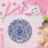 Hamsa Hand-Hand van Fatima op moeder van Pearl Papieren Bordje (Feest)