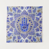 Hamsa Hand-Hand van Fatima op moeder van Pearl Wandkleed (Voorkant)