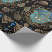 Hamsa Hand-Hand van Fatima Ornament Cadeaupapier (Hoek)