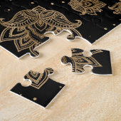 Hamsa Hand-Hand van Fatima Ornament Legpuzzel (Zijkant)