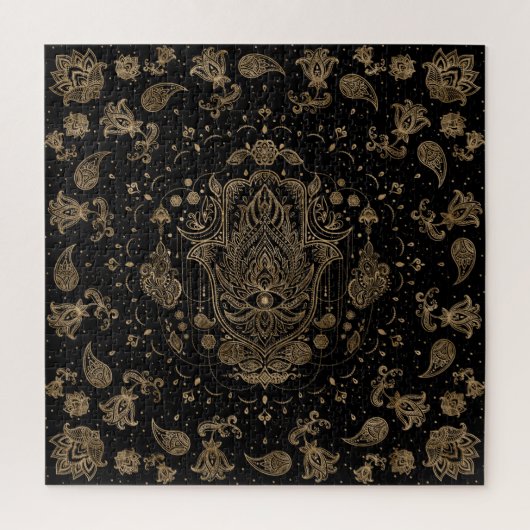 Hamsa Hand-Hand van Fatima Ornament Legpuzzel (Verticaal)