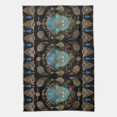 Hamsa Hand-Hand van Fatima Ornament Theedoek (Verticaal)