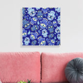 Hamsa hand - hand van het Fatimapatroon Blauwe min Canvas Afdruk (Insitu (Woonkamer))