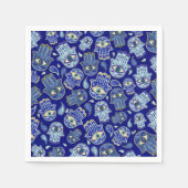 Hamsa hand - hand van het Fatimapatroon Blauwe min Servet (Voorkant)
