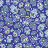 Hamsa hand - hand van het Fatimapatroon Blauwe min Sticker (Voorkant)