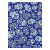 Hamsa hand - hand van het Fatimapatroon Blauwe min Tafelkleed (Voorkant)