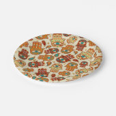 Hamsa Hand - Handhand van Fatima Blauwgroen Terrac Papieren Bordje (Gekanteld)