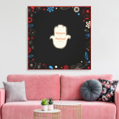 HAMSA HAND Jewish Wedding Sign-In Memory Board Canvas Afdruk (Insitu (Woonkamer))