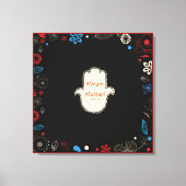 HAMSA HAND Jewish Wedding Sign-In Memory Board Canvas Afdruk (Voorkant)