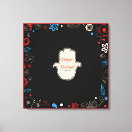 HAMSA HAND Jewish Wedding Sign-In Memory Board Canvas Afdruk