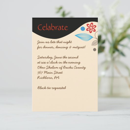 HAMSA HAND joodse bruiloft uitnodiging partij Kaar (Staand voorkant)