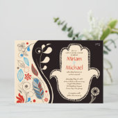 HAMSA HAND Joodse huwelijksuitnodiging Kaart (Staand voorkant)