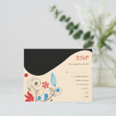 HAMSA HAND Joodse Trouw Uitnodiging Antwoordkaart (Staand voorkant)