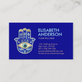 Hamsa Hand - Lapis Lazuli en Blauw kristal Visitekaartje (Voorkant)