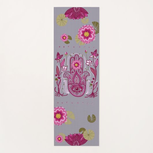 Hamsa Hand Lotus Yoga Mat (Voorkant)