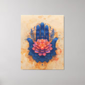 Hamsa Hand met Lotus Flower Canvas Afdruk (Voorkant)