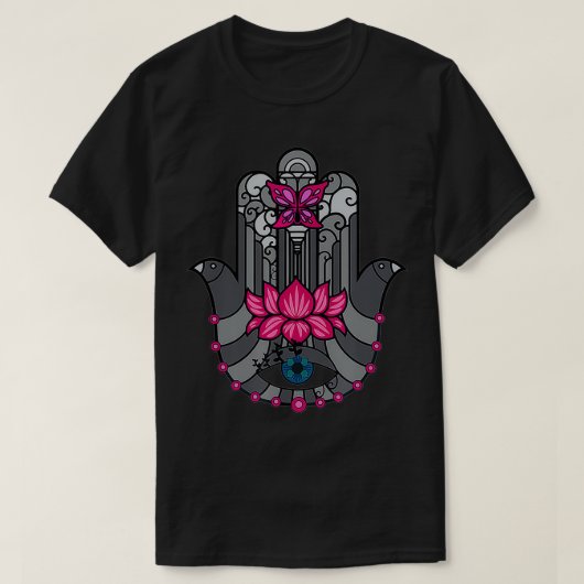 Hamsa Hand of Fatima Good luck Eye T-shirt (Design voorkant)