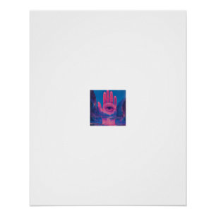 Hamsa Hand Oog Palm Berg Vallei Surreal Poster