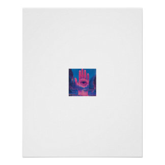 Hamsa Hand Oog Palm Berg Vallei Surreal Poster