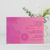 HAMSA HAND Paars Pink Baby Naming Invitation Kaart (Staand voorkant)