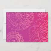 HAMSA HAND Paars Pink Baby Naming Invitation Kaart (Achterkant)