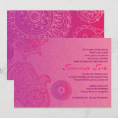 HAMSA HAND Paars Pink Baby Naming Invitation Kaart (Voorkant / Achterkant)