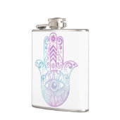 Hamsa Hand Paarse en Blue Waterverf Heupfles (Links)