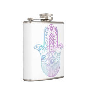 Hamsa Hand Paarse en Blue Waterverf Heupfles (Rechts)