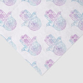 Hamsa Hand Pattern Paars en Blue Tissuepapier (Detail)