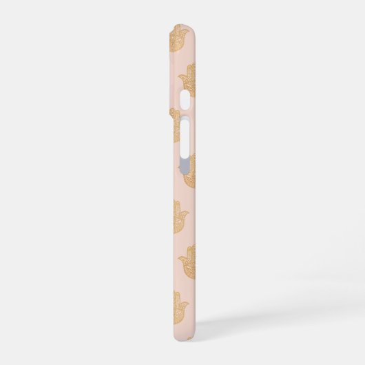 Hamsa hand Peach en Gold iPhone Case iPhone 16 Hoesje (Linkerkant)