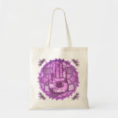 Hamsa Hand Pink Lotus canvas tas (Voorkant)