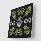 Hamsa Hand Protection Art Vierkante Klok (Hoek)