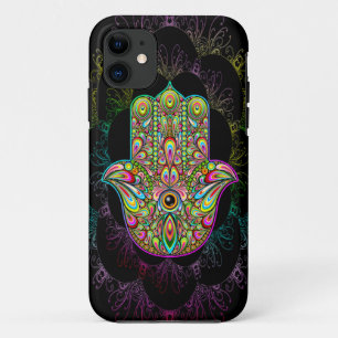 Hamsa Hand Psychedelic Art iPhone 11 Hoesje